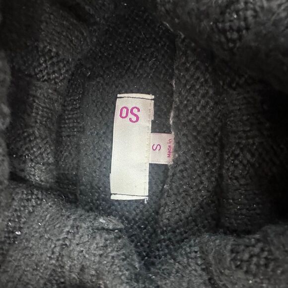 Women’s Black Turtleneck Sweater S Geometric Pattern Pullover - Picture 3 of 5